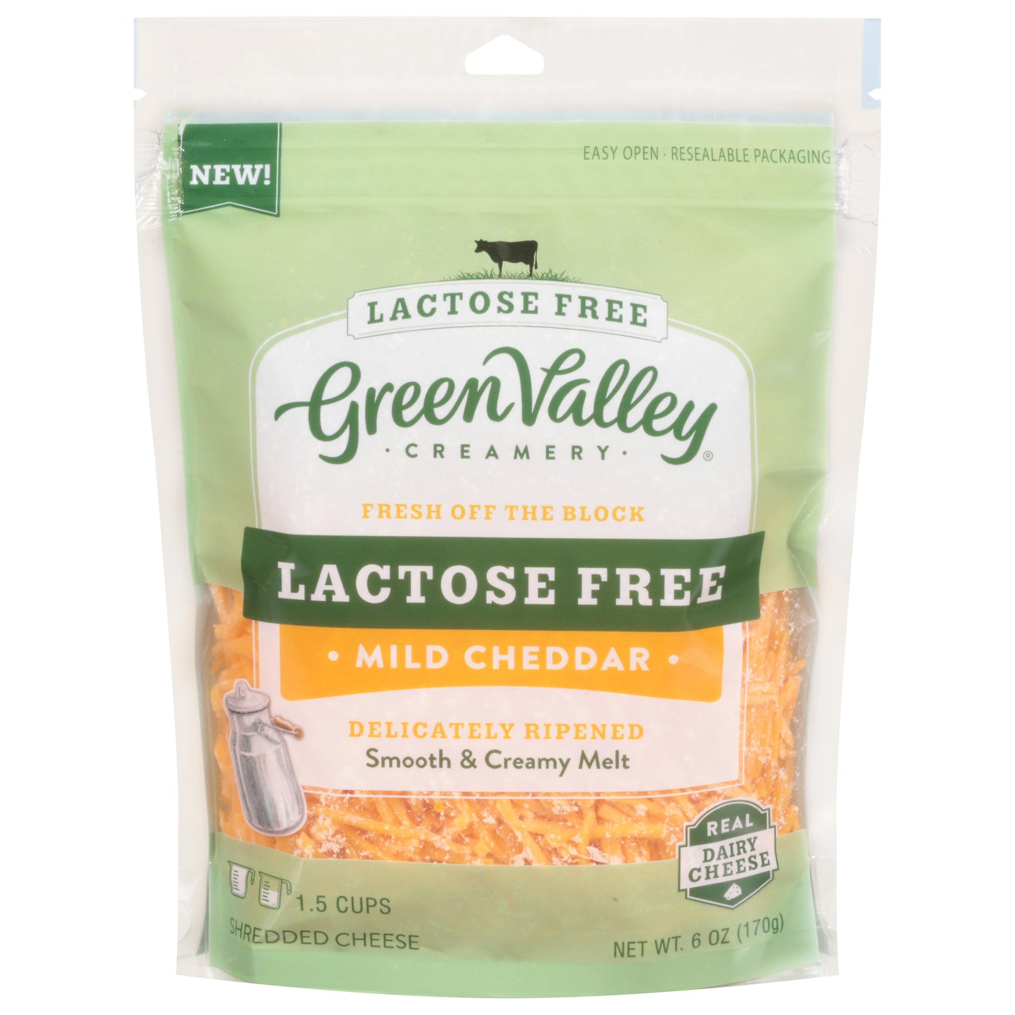 Green Valley Creamery Lactose Free Mild Cheddar Shredded Cheese 6 oz
