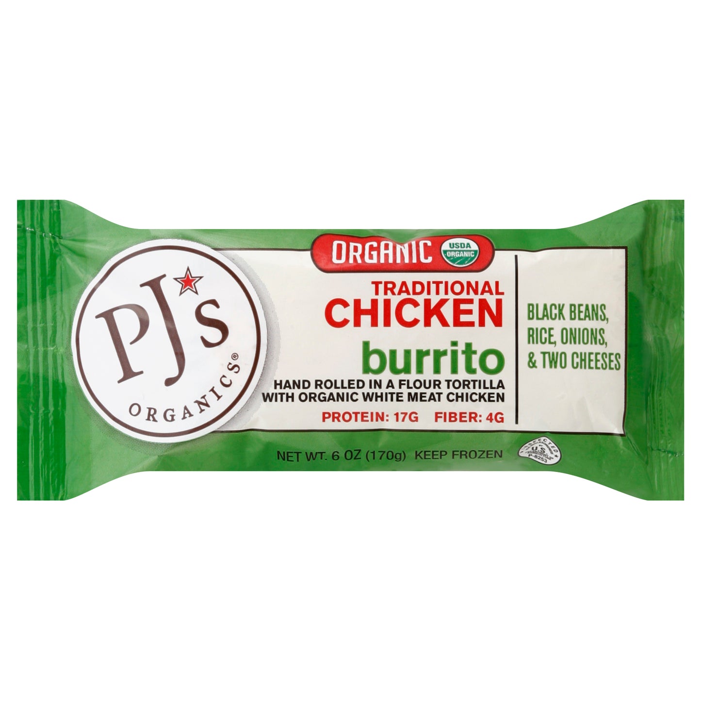 PJs Organics Burrito 6 oz