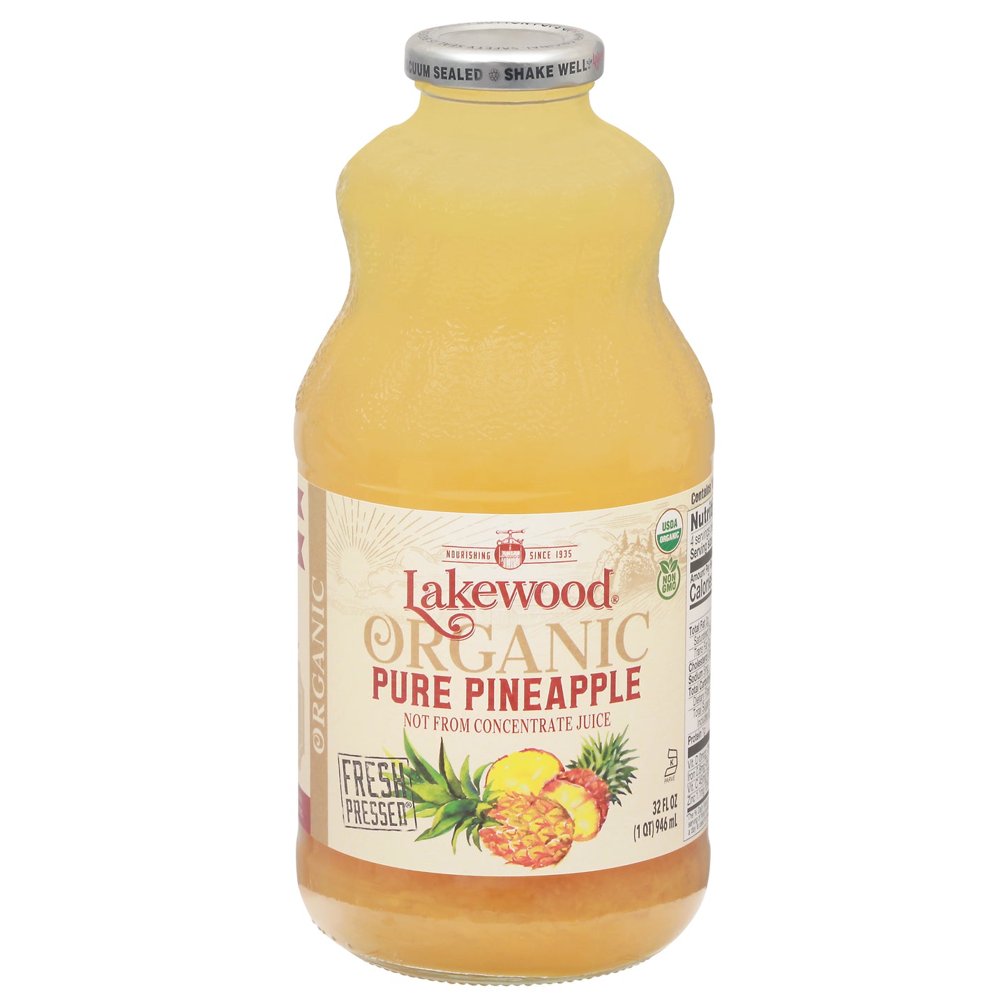 Lakewood Organic Pure Pineapple Juice 32 fl oz