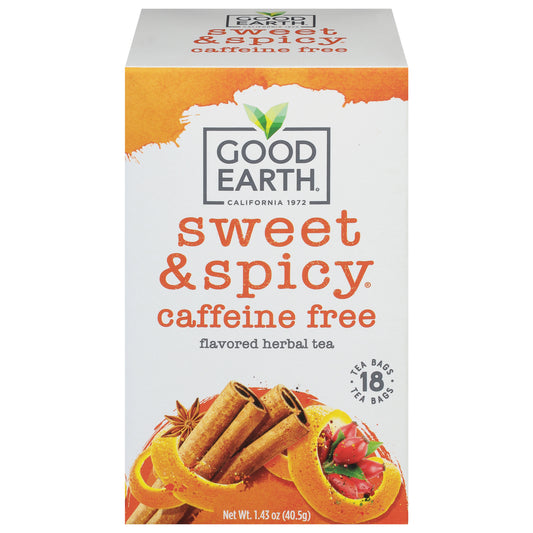 Good Earth Sweet & Spicy Tea Bags Caffeine Free Herbal Tea 1.43 oz