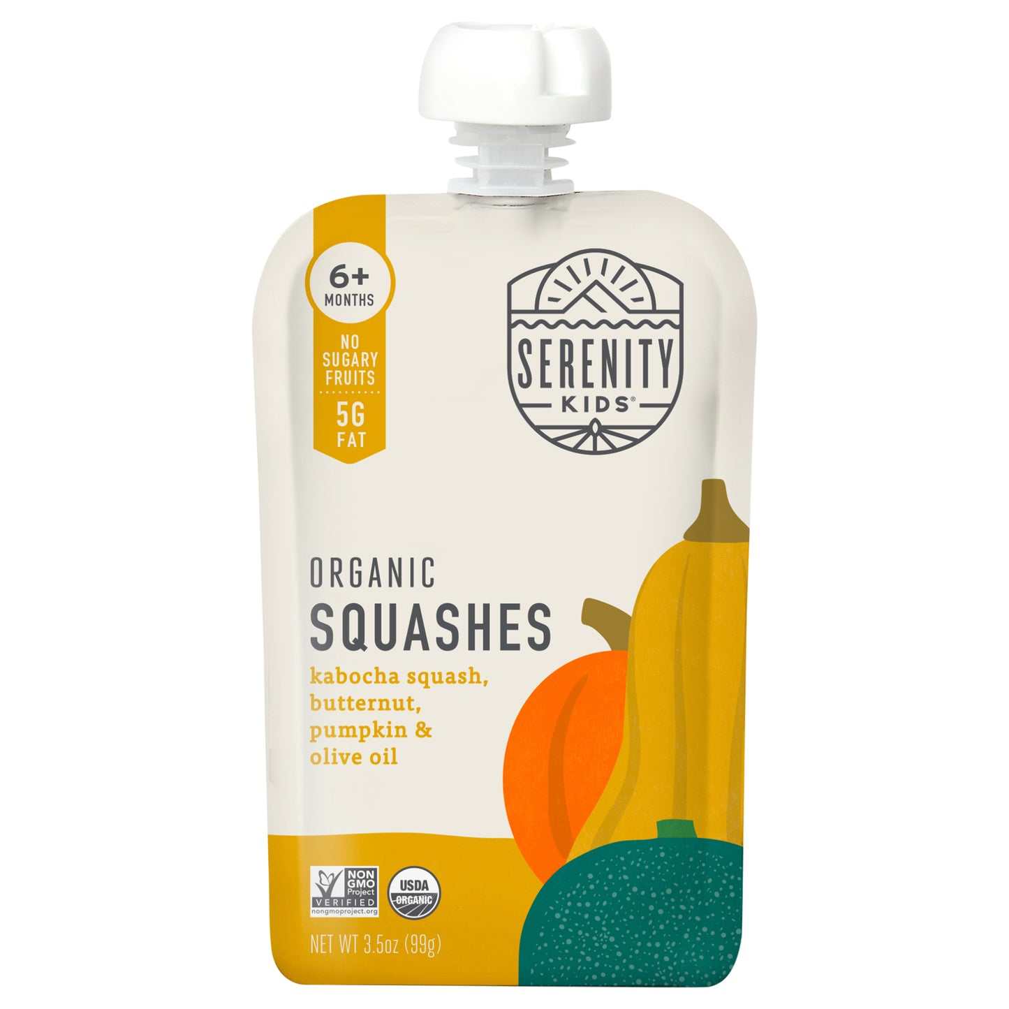 Serenity Kids Organic Squashes with Organic Olive Oil Pouch, 3.5oz