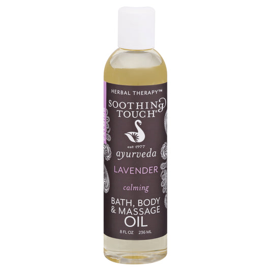 Soothing Touch Herbal Therapy Lavender Bath, Body & Massage Oil 8 oz