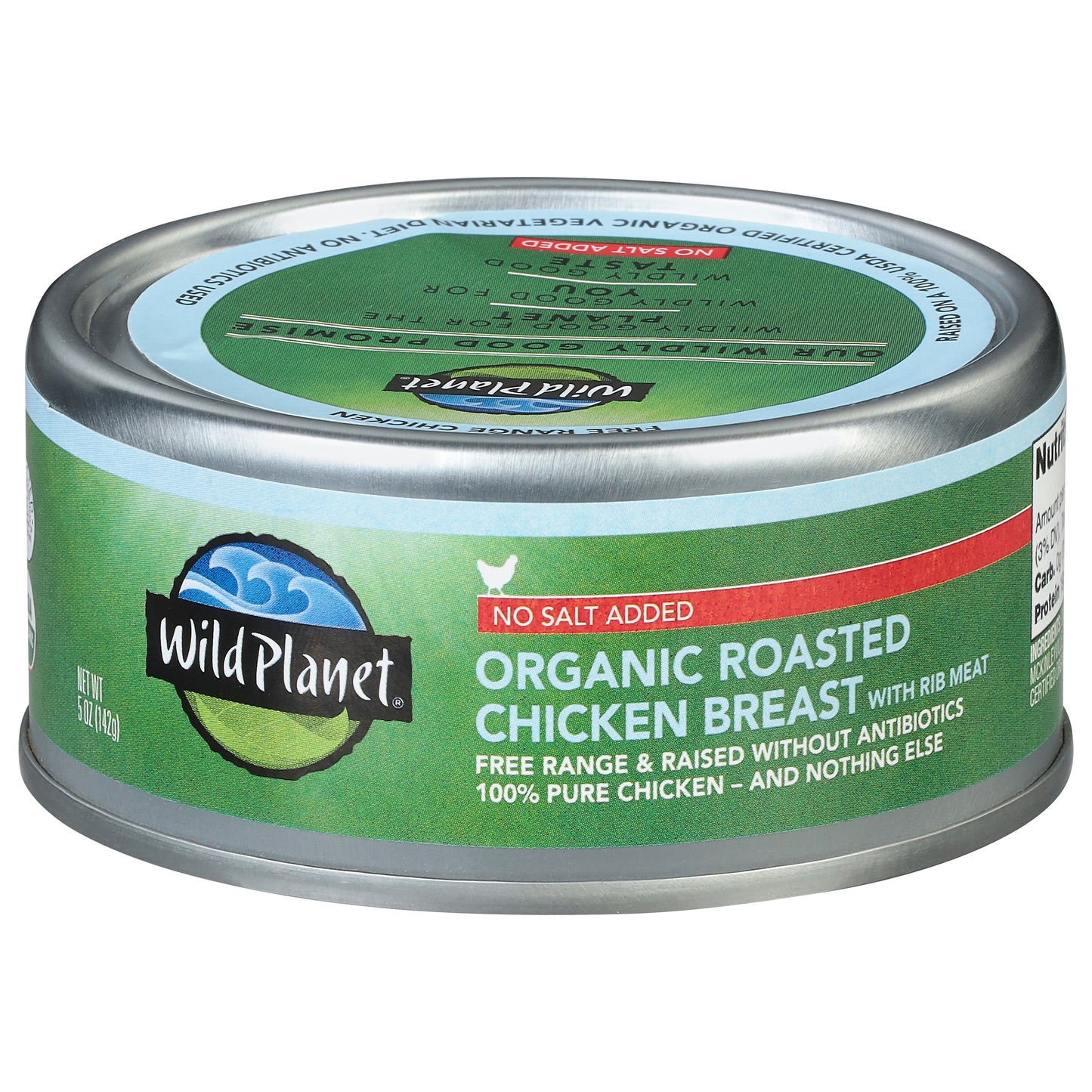Wild Planet No Salt Added Organic Roasted Chicken Breast with Rib Meat 5 oz