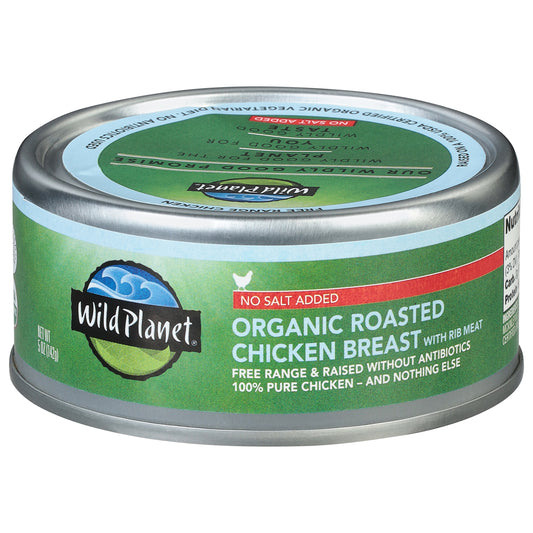 Wild Planet No Salt Added Organic Roasted Chicken Breast with Rib Meat 5 oz