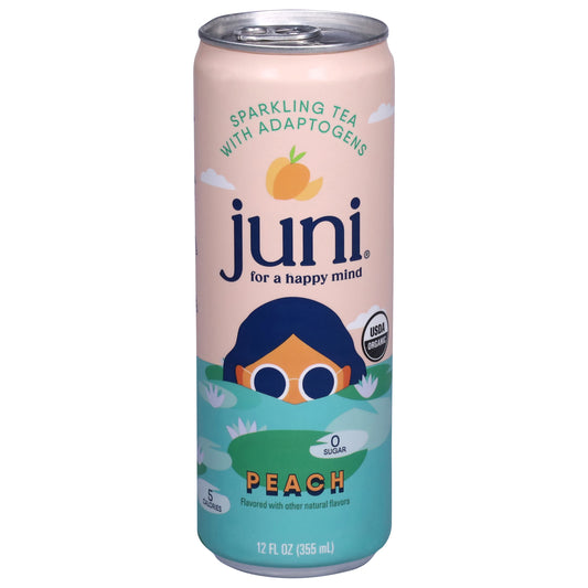 Juni Peach Sparkling Tea with Adaptogens 12 fl oz
