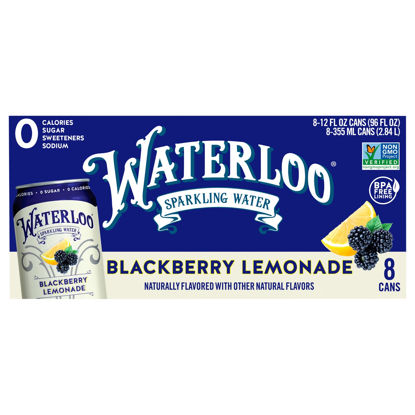 Waterloo Blackberry Lemonade Sparkling Water 8 - 12 fl oz Cans