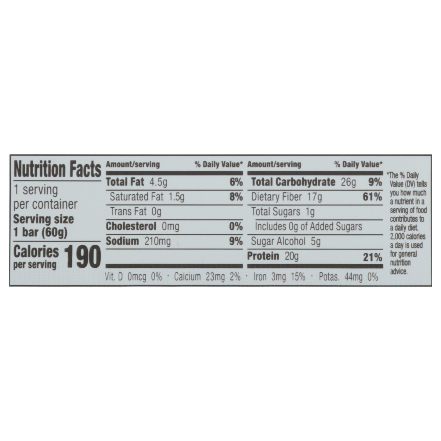 No Cow Chunky Peanut Butter Protein Bar 2.12 oz