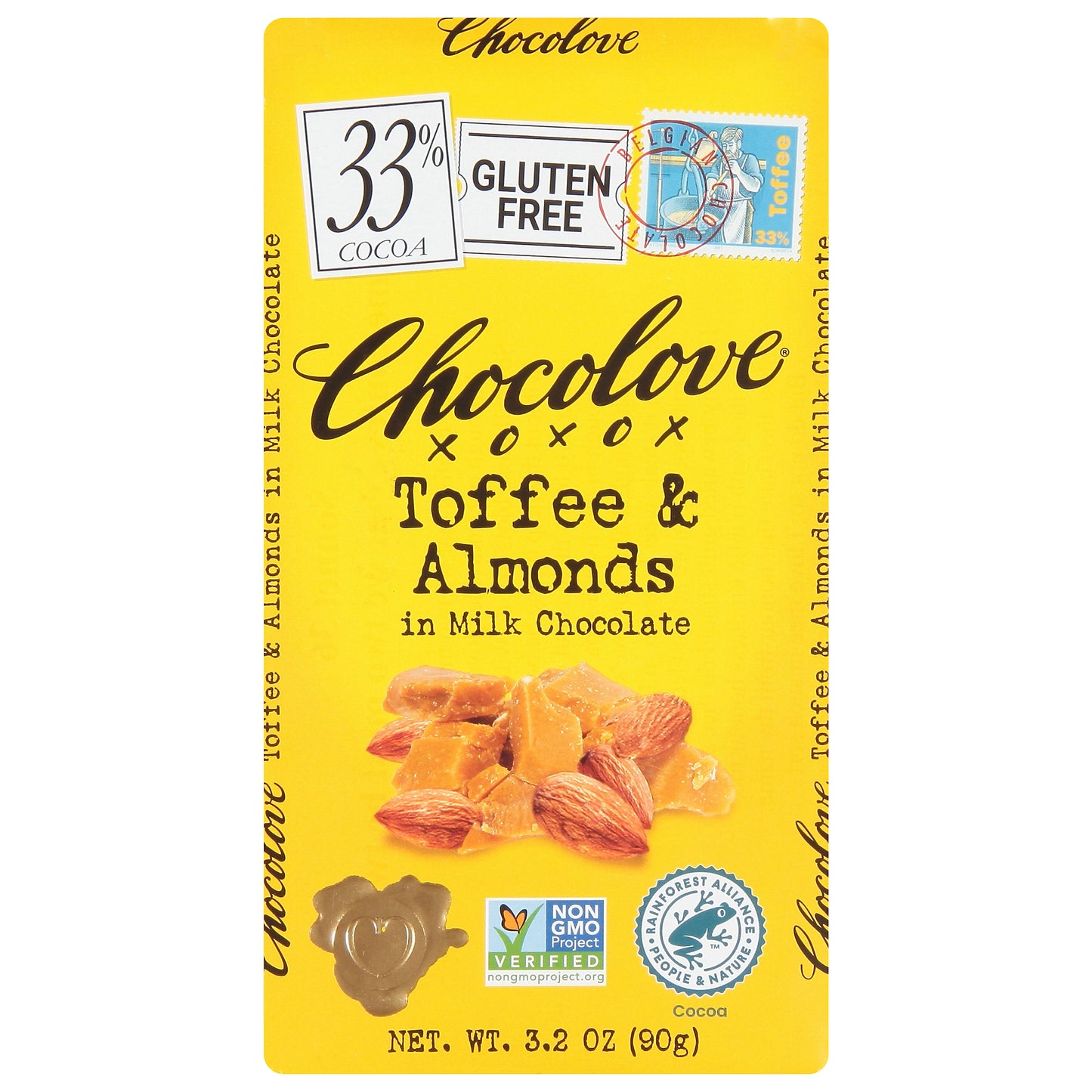 Chocolove Toffee & Almonds in Milk Chocolate 3.2 oz