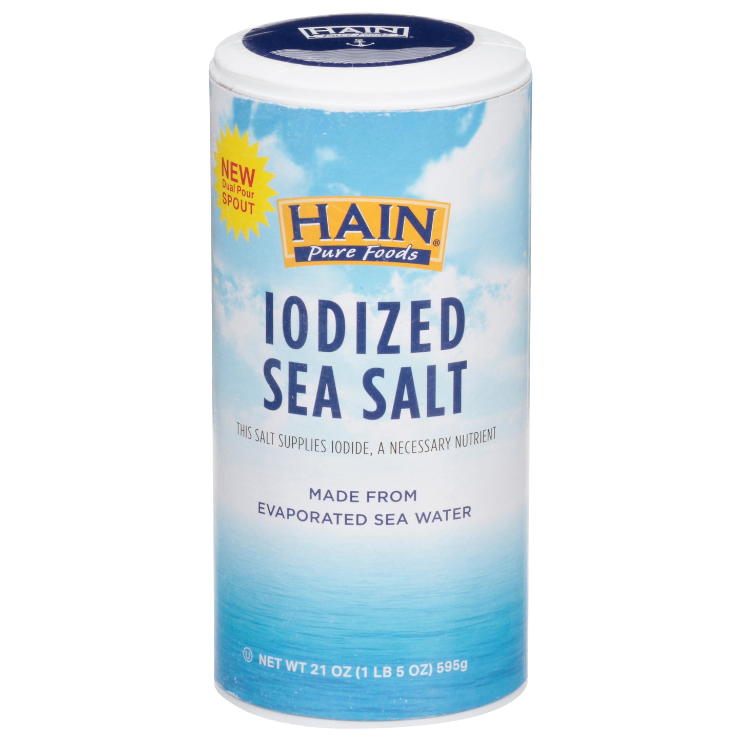 Hain Pure Foods Iodized Sea Salt 21 oz