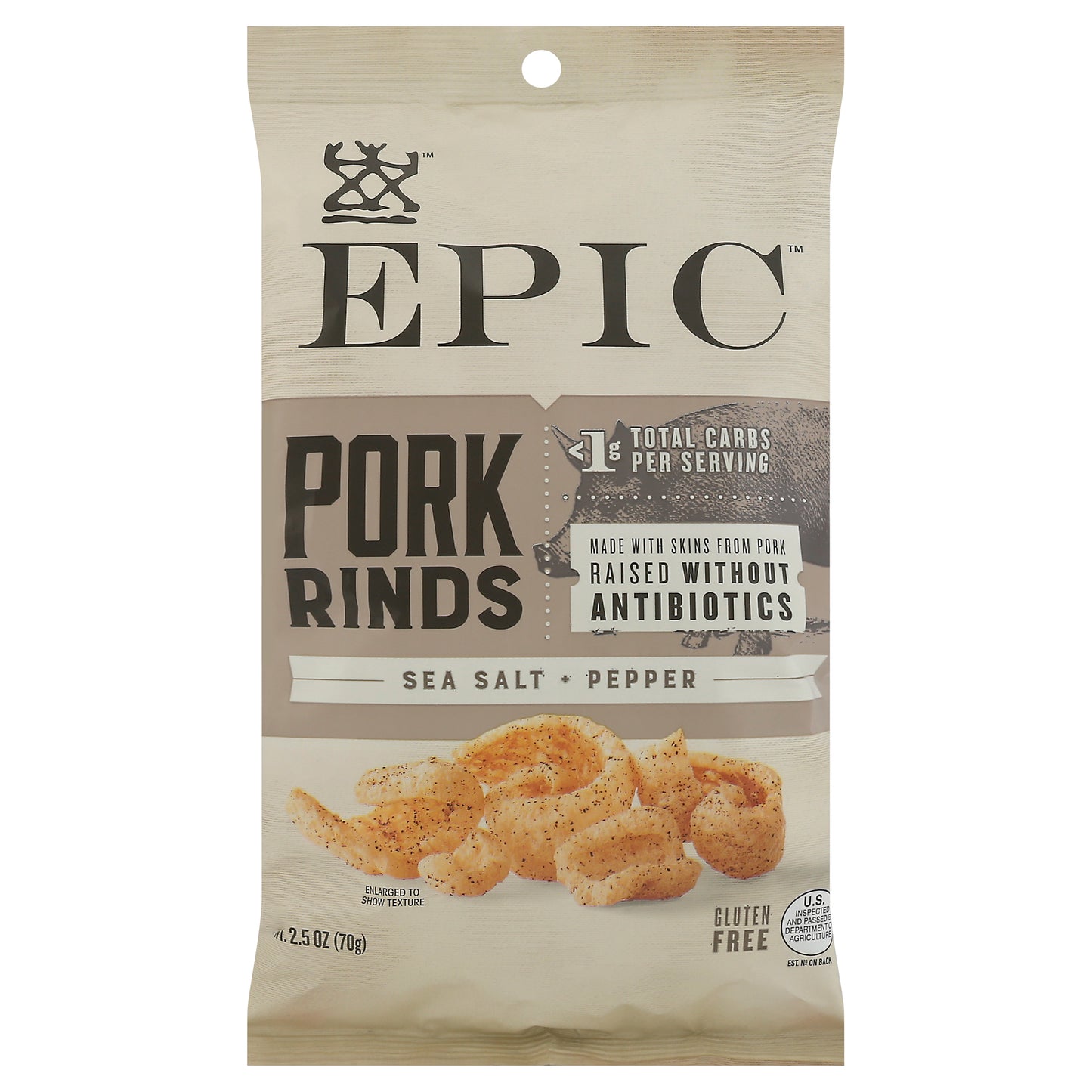 Epic Sea Salt + Pepper Pork Rinds 2.5 oz