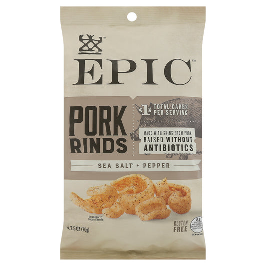 Epic Sea Salt + Pepper Pork Rinds 2.5 oz
