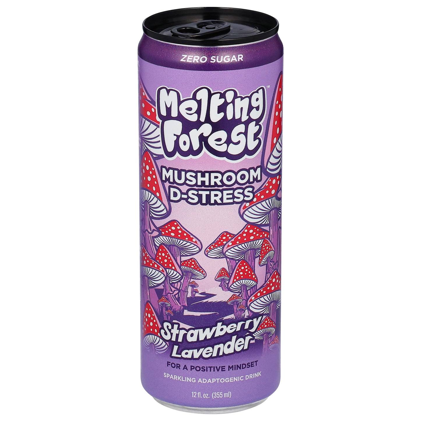 Melting Forest Sparkling Strawberry Lavender Adaptogenic Drink 12 fl oz