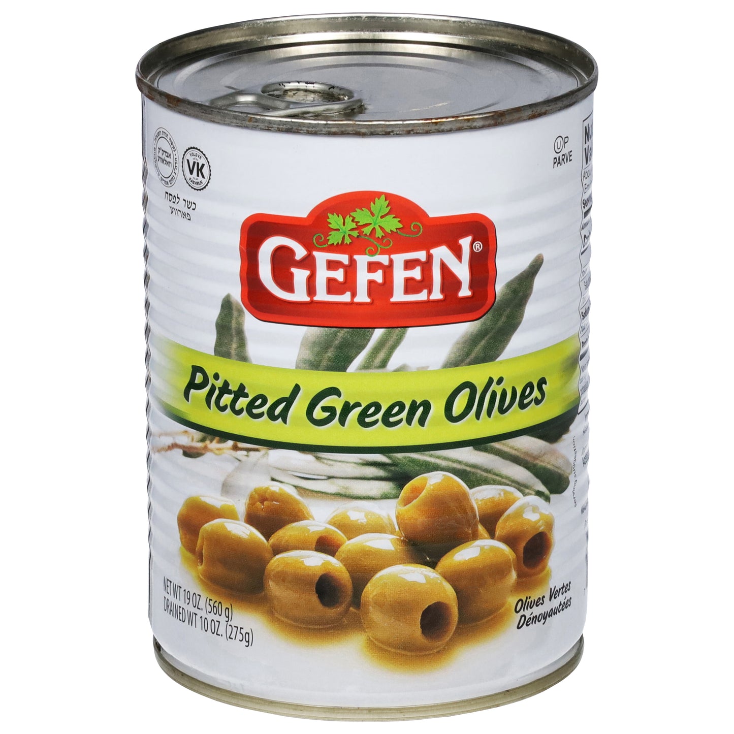Gefen Pitted Green Olives 19 oz
