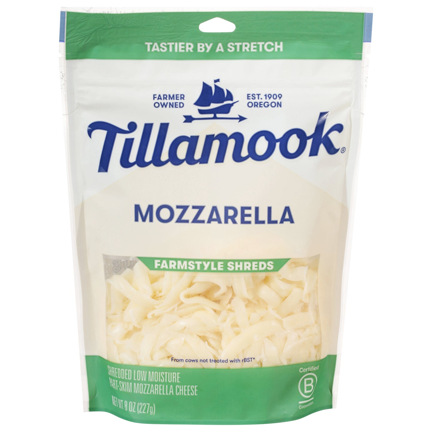 Tillamook Farmstyle Shreds Mozzarella Cheese 8 oz