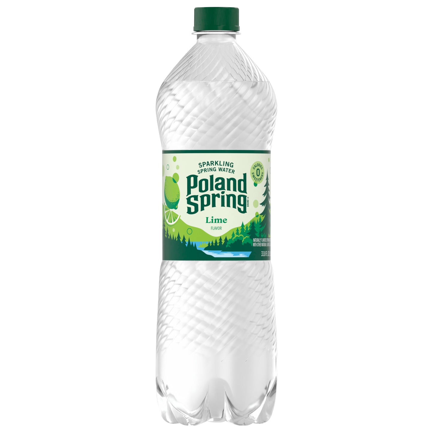 Poland Spring Sparkling Water, Zesty Lime, 33.8 oz. Bottle