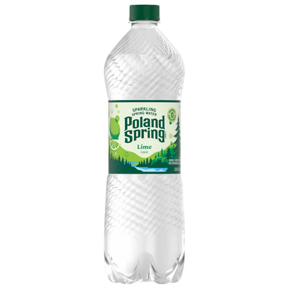 Poland Spring Sparkling Water, Zesty Lime, 33.8 oz. Bottle