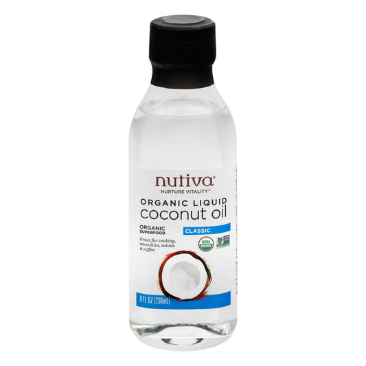 Nutiva Nurture Vitality Organic Liquid Classic Coconut Oil 8 oz