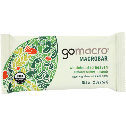GoMacro Macrobar, Almond Butter + Carob, Wholehearted Heaven