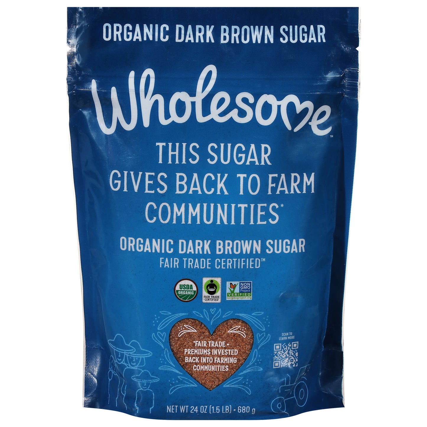 Wholesome Dark Brown Organic Sugar 24 oz