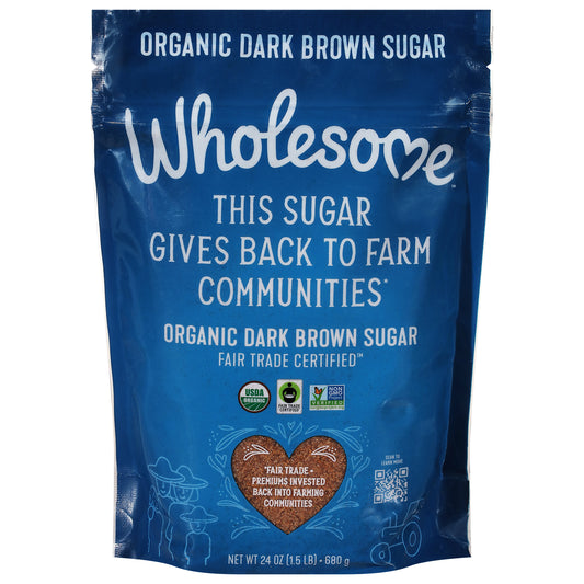 Wholesome Dark Brown Organic Sugar 24 oz