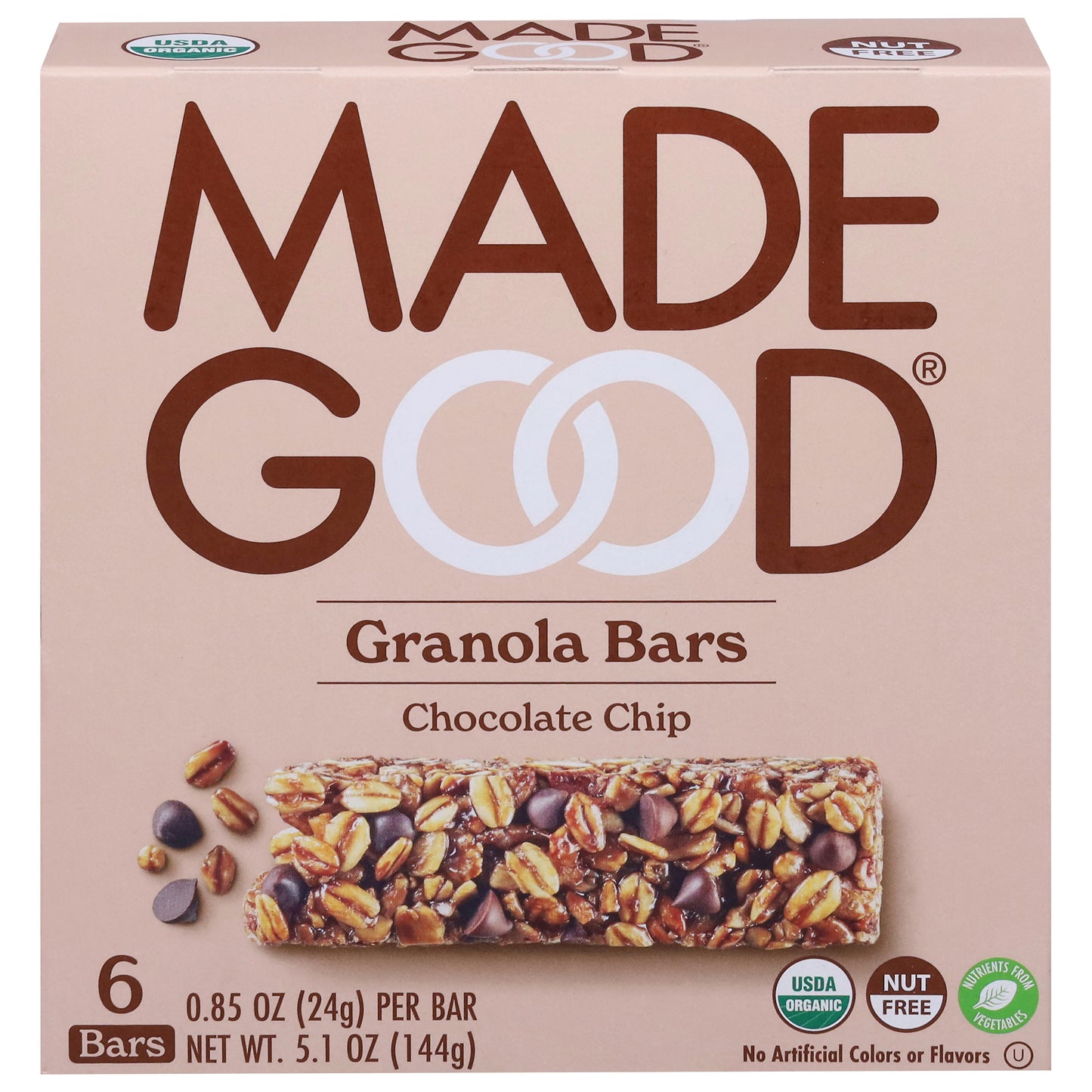 MadeGood Chocolate Chip Granola Bars 6 - 0.85 oz Bars