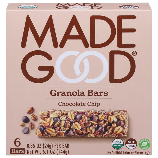 MadeGood Chocolate Chip Granola Bars 6 - 0.85 oz Bars