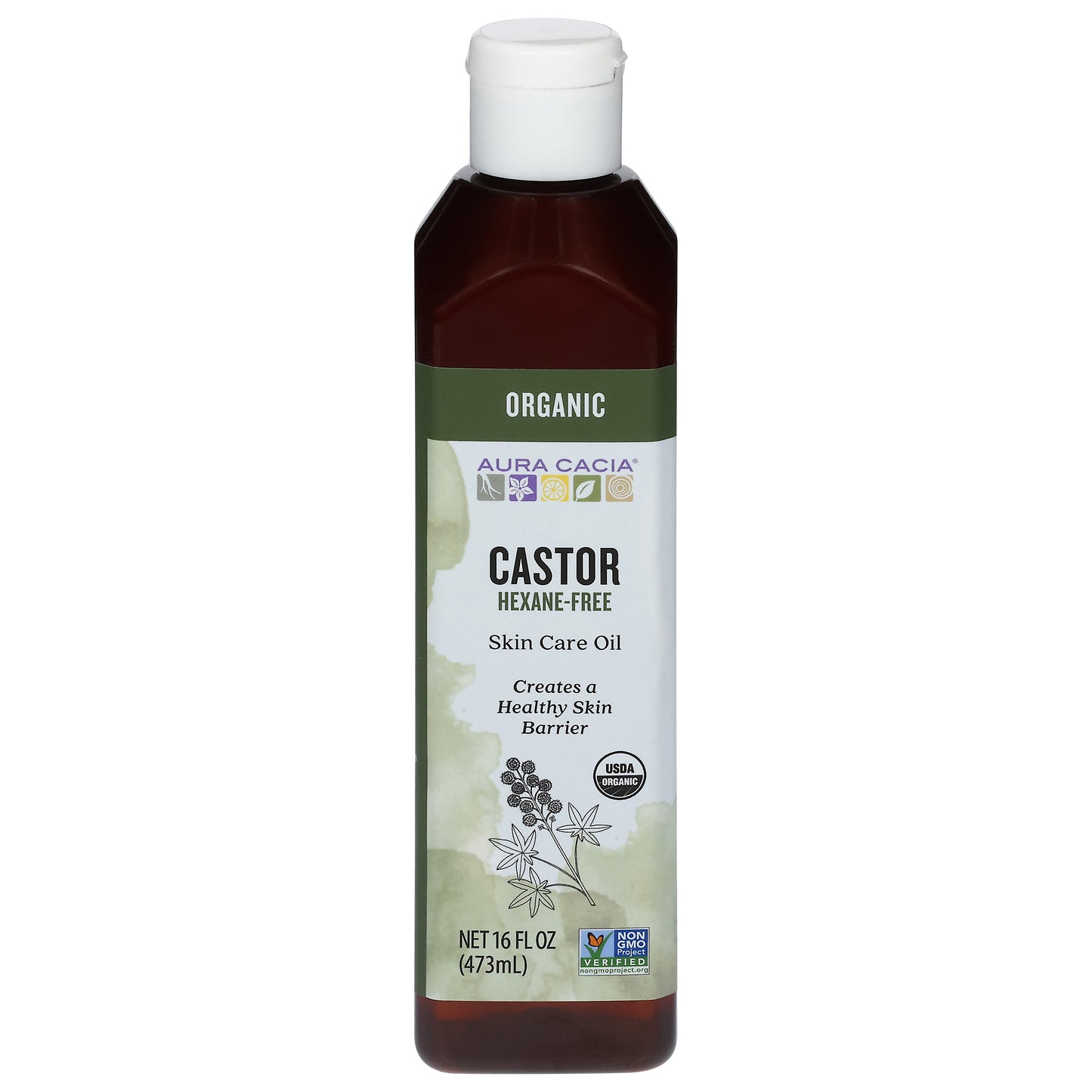 Aura Cacia Hexane-Free Castor Skin Care Oil 16 fl oz