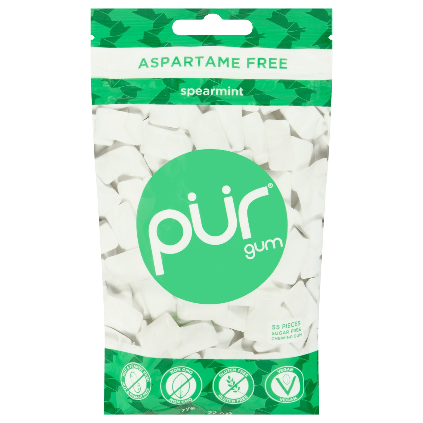 Pur Aspartame Free Spearmint Sugar Free Chewing Gum 55 ea