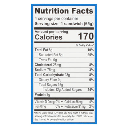 Alden's Organic Round Sammies Ice Cream Sandwich 4 - 3.5 fl oz Sandwiches