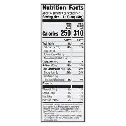 Cascadian Farm Organic No Added Sugar Mixed Berry Cereal 12.5 oz