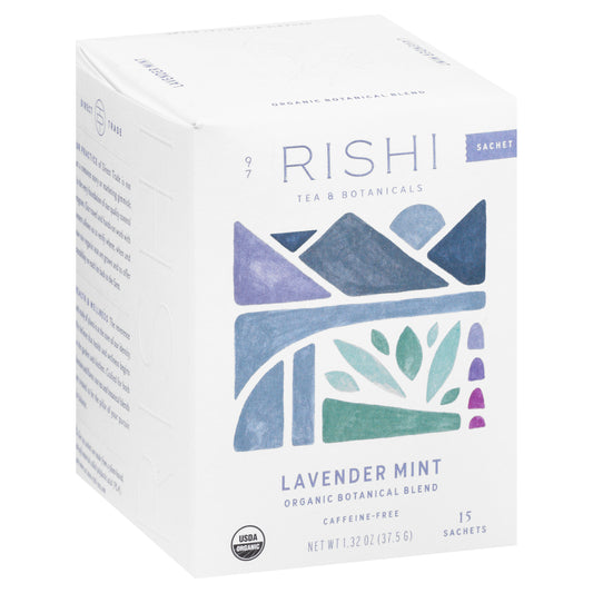 Rishi Caffeine-Free Organic Sachets Lavender Mint Tea 15 ea