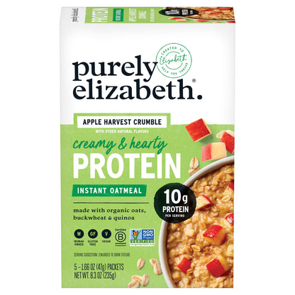 Purely Elizabeth Protein Apple Harvest Crumble Instant Oatmeal 5 - 1.66 oz Each