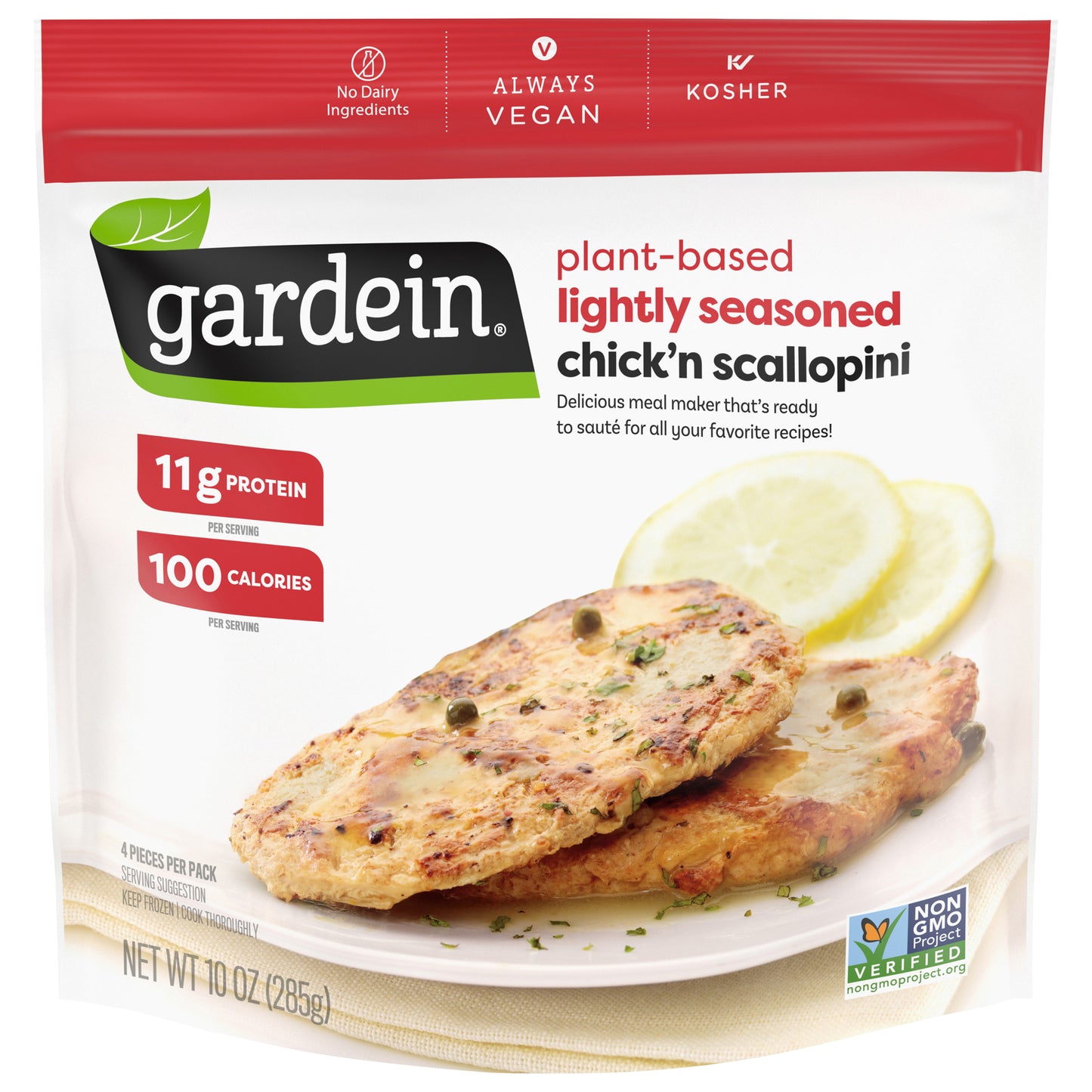 Gardein Plant-Based Chick'n Scaloppini, Vegan, Frozen, 10 oz.