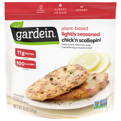 Gardein Plant-Based Chick'n Scaloppini, Vegan, Frozen, 10 oz.