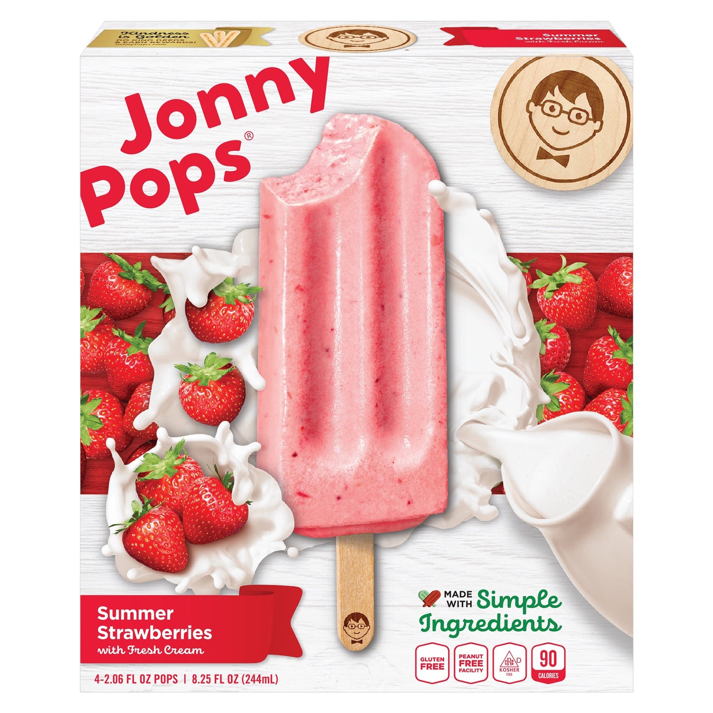 JonnyPops Summer Strawberries with Cream 4 PK