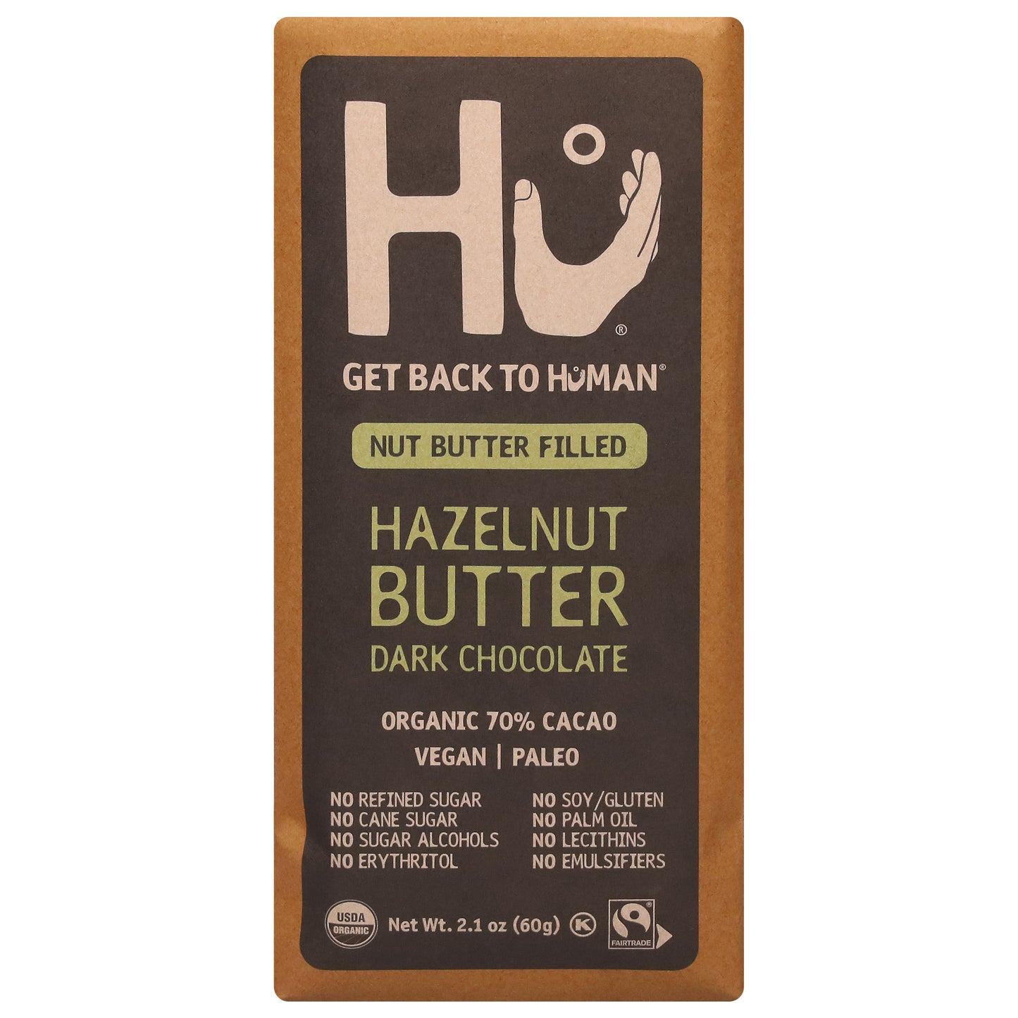 Hu Organic 70% Cacao Hazelnut Butter Dark Chocolate 2.1 oz
