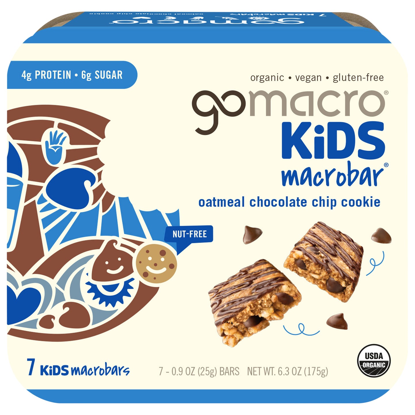 GoMacro Oatmeal Chocolate Chip Cookie Kids MacroBar 7ct Multipack