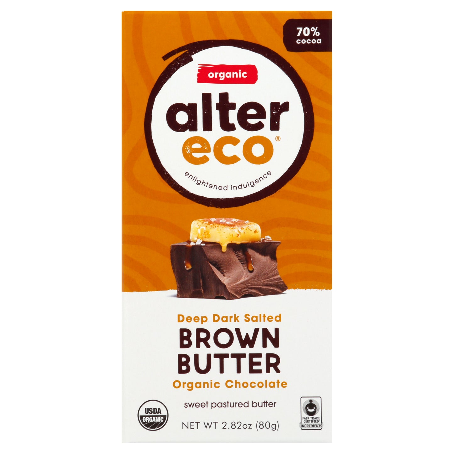 Alter Eco Dark Chocolate 2.82 oz - Deep Dark Salted BROWN BUTTER Organic Chocolate