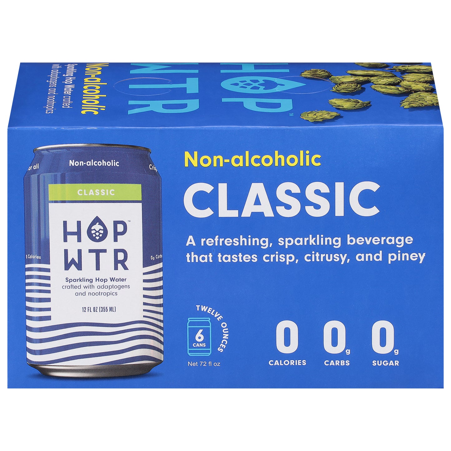 Hop Wtr Non-Alcoholic Classic Sparkling Hop Water 6 - 12 oz Cans