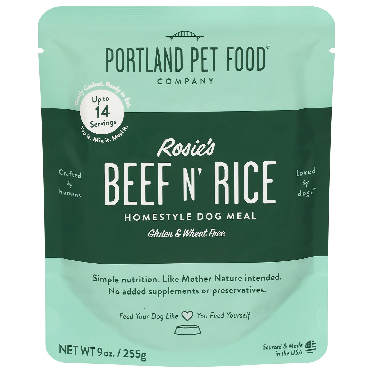 Portland Pet Food Company Gluten & Wheat Free Homestyle Rosie's Beef N' Rice Dog Meal 9 oz