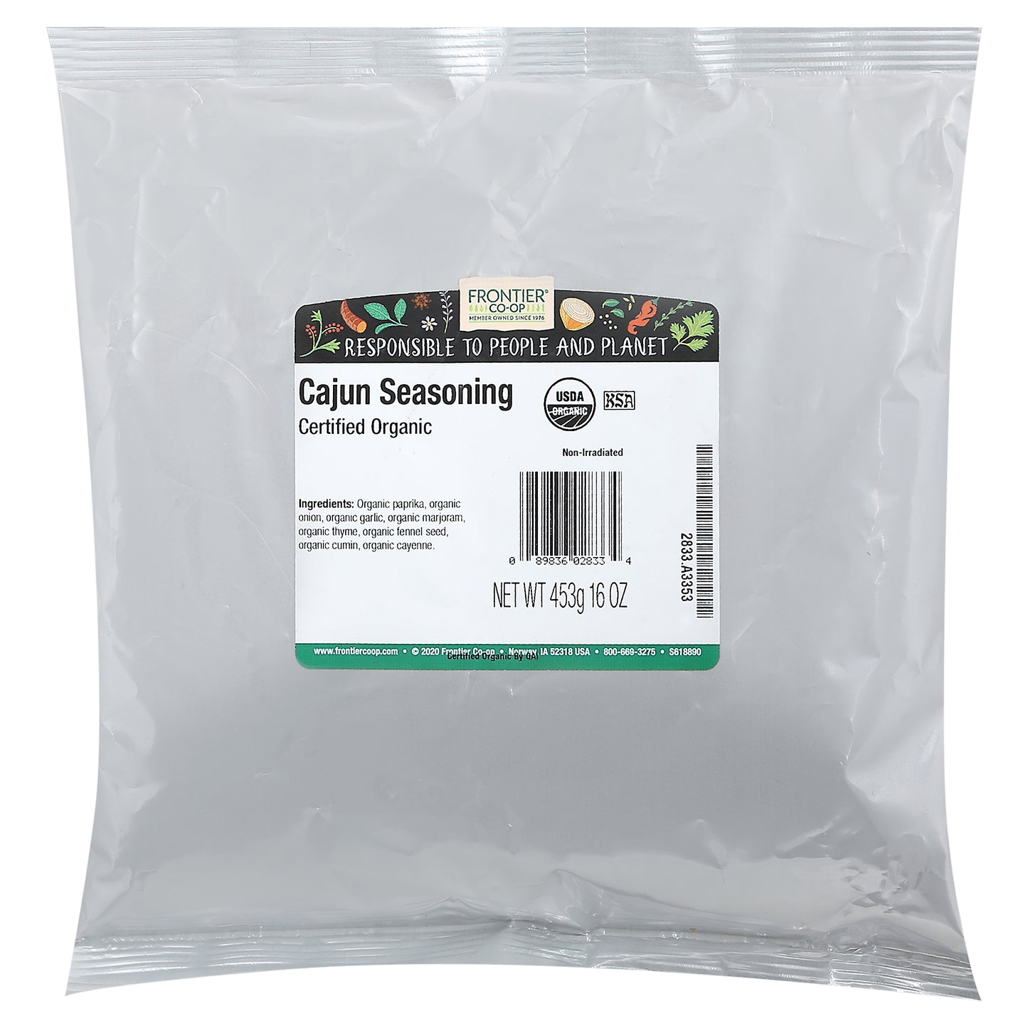 Frontier Co-Op Cajun Seasoning 453 g Bag