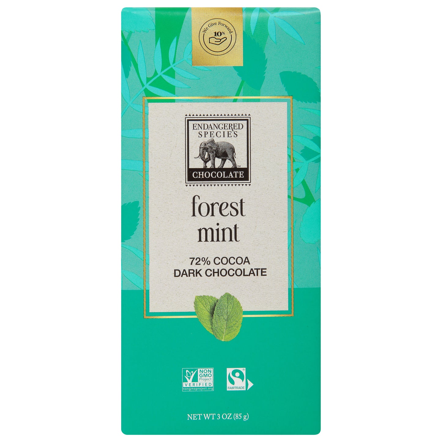 Endangered Species Forest Mint 72% Cocoa Dark Chocolate 3 oz