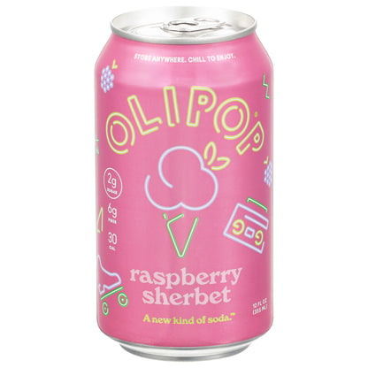 Olipop Raspberry Sherbet Soda 12 fl oz