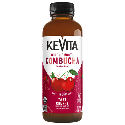 KeVita Master Brew Kombucha, Tart Cherry, 15.2 Fl Oz Bottle