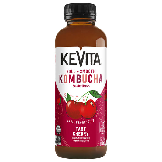 KeVita Master Brew Kombucha, Tart Cherry, 15.2 Fl Oz Bottle