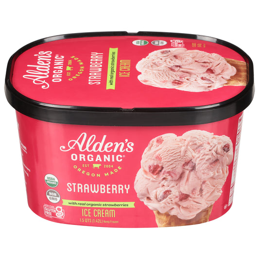 Alden's Organic Strawberry Ice Cream 1.5 qt