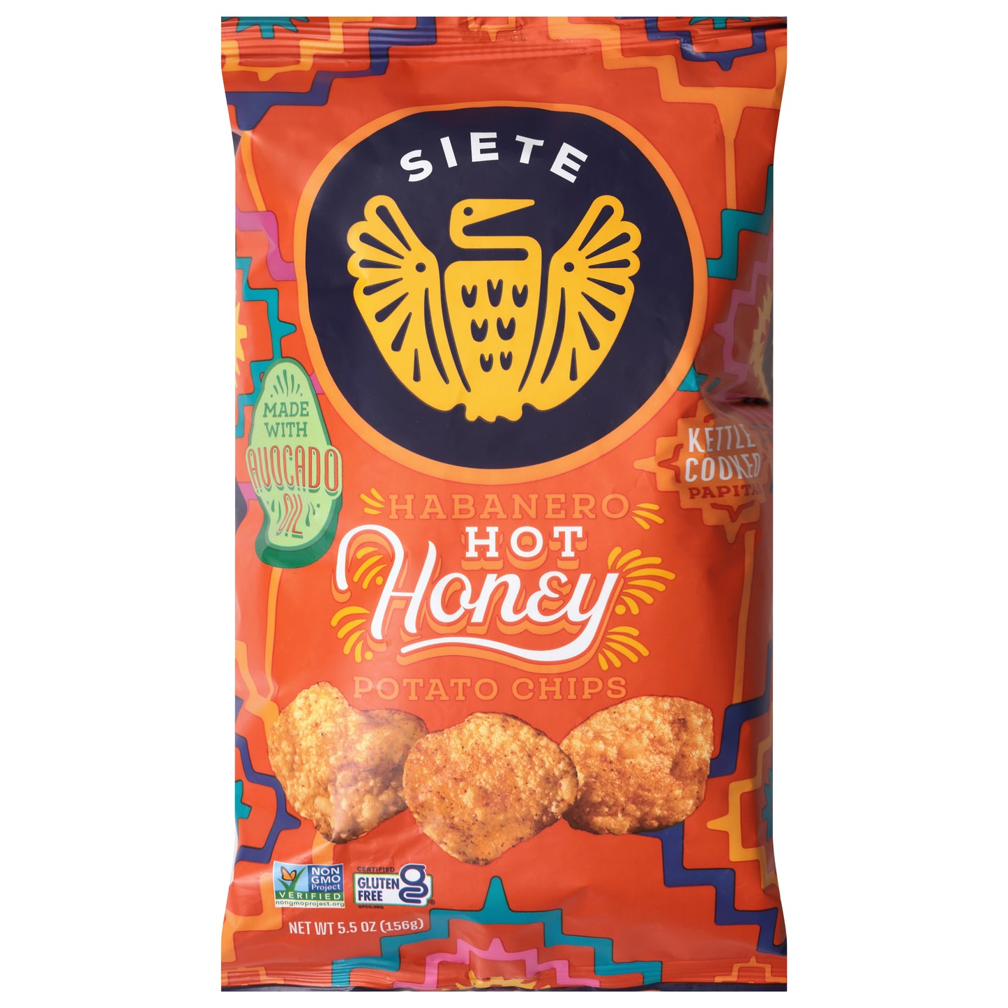 Siete Kettle Cooked Habanero Hot Honey Potato Chips 5.5 oz