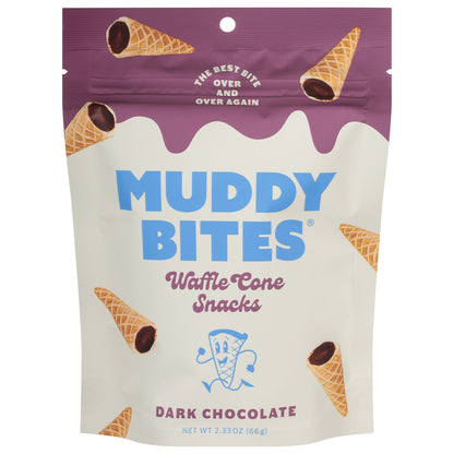 Muddy Bites Dark Chocolate Waffle Cone Snacks 2.33 oz