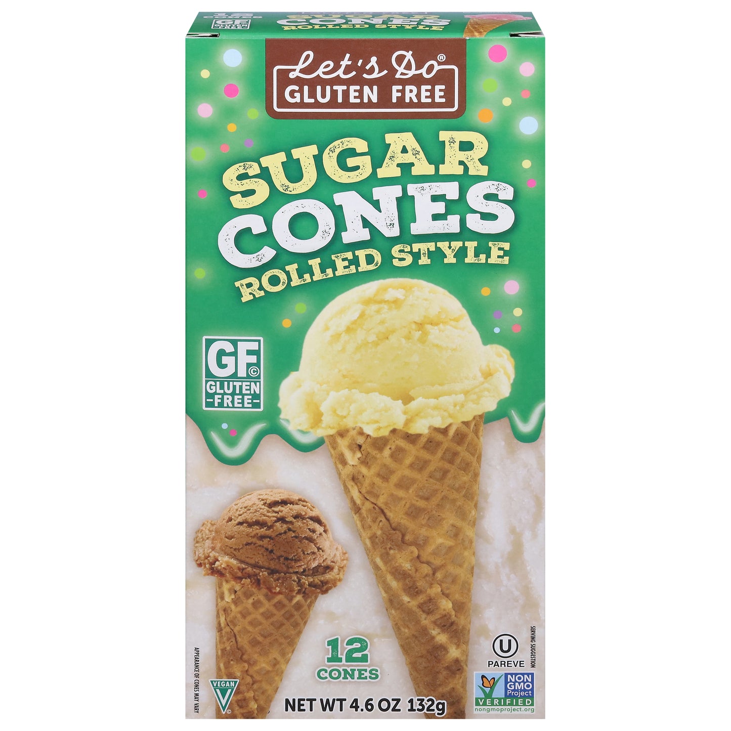 Let's Do Gluten Free Rolled Style Sugar Cones 12 ea