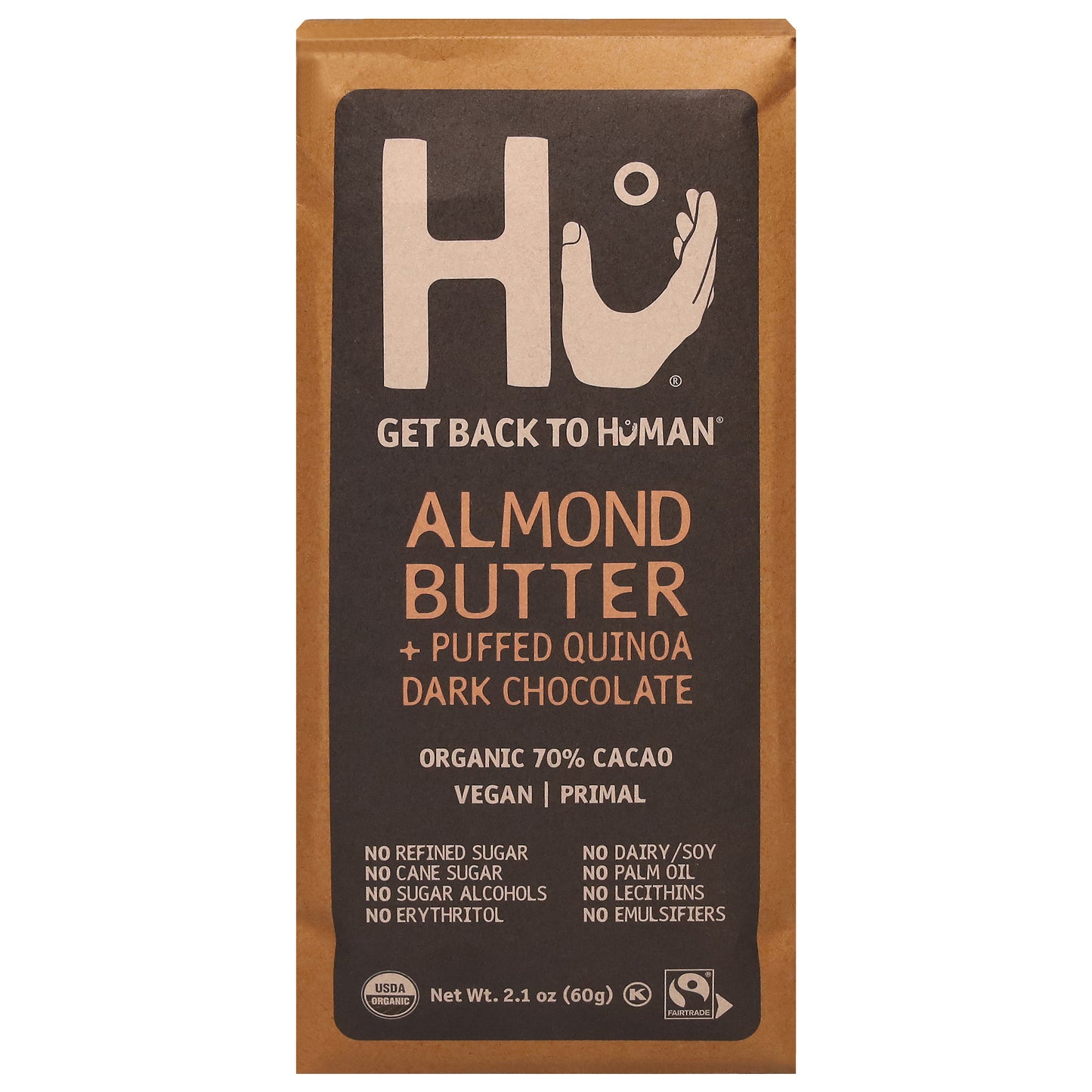 Hu Almond Butter + Puffed Quinoa Dark Chocolate 2.1 oz